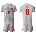 Men 2020-2021 European Cup Spain away white 8 Adidas Soccer Jersey