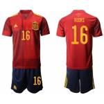 Men 2020-2021 European Cup Spain home red 16 Adidas Soccer Jersey