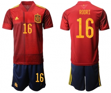 Men 2020-2021 European Cup Spain home red 16 Adidas Soccer Jersey