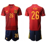 Men 2020-2021 European Cup Spain home red 26 Adidas Soccer Jersey