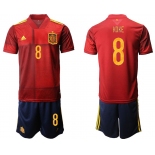 Men 2020-2021 European Cup Spain home red 8 Adidas Soccer Jersey