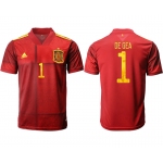 Men 2021 Europe Spain home AAA version 1 soccer jerseys