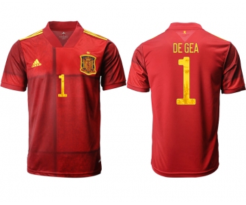 Men 2021 Europe Spain home AAA version 1 soccer jerseys