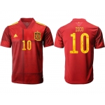 Men 2021 Europe Spain home AAA version 10 soccer jerseys