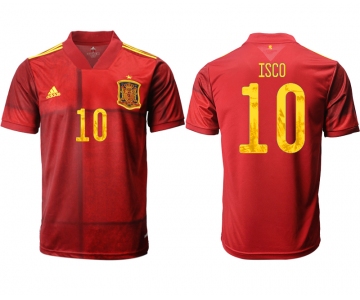 Men 2021 Europe Spain home AAA version 10 soccer jerseys