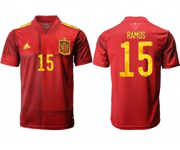 Men 2021 Europe Spain home AAA version 15 soccer jerseys