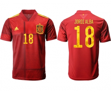 Men 2021 Europe Spain home AAA version 18 soccer jerseys