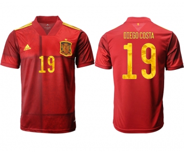 Men 2021 Europe Spain home AAA version 19 soccer jerseys