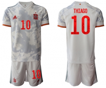 Men 2021 European Cup Spain away white 10 Soccer Jersey