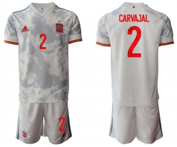 Men 2021 European Cup Spain away white 2 Soccer Jersey