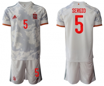 Men 2021 European Cup Spain away white 5 Soccer Jersey