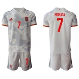 Men 2021 European Cup Spain away white 7 Soccer Jersey