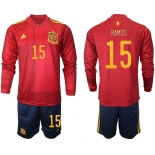 Men 2021 European Cup Spain home Long sleeve 15 soccer jerseys