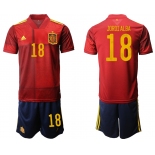 Men 2021 European Cup Spain home red 18 Soccer Jersey