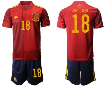 Men 2021 European Cup Spain home red 18 Soccer Jersey