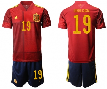 Men 2021 European Cup Spain home red 19 Soccer Jersey