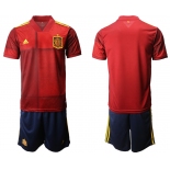 Men 2021 European Cup Spain home red Soccer Jersey