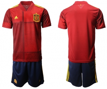 Men 2021 European Cup Spain home red Soccer Jersey