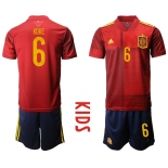 Youth 2021 European Cup Spain home red 6 Soccer Jersey