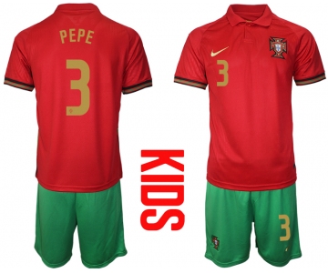 2021 European Cup Portugal home Youth 3 style 2 soccer jerseys