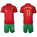 Men 2020-2021 European Cup Portugal home red 11 Nike Soccer Jersey