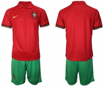 Men 2020-2021 European Cup Portugal home red blank Nike Soccer Jersey