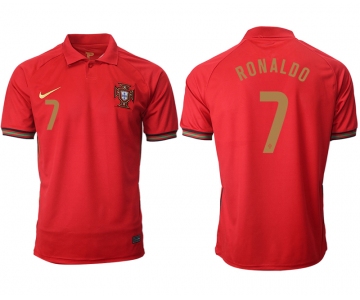 Men 2021 Europe Portugal home AAA version 7 red soccer jerseys