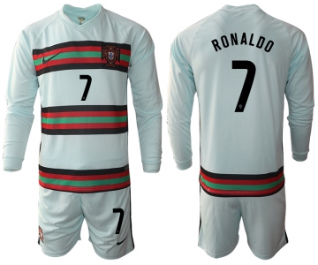 Men 2021 European Cup Portugal away Long sleeve 7 Ronaldo soccer jerseys