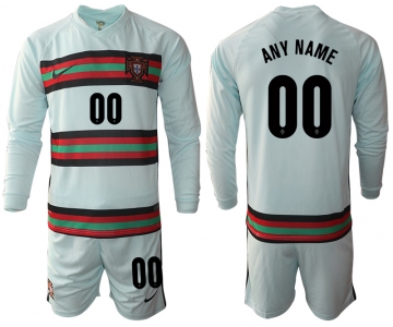 Men 2021 European Cup Portugal away Long sleeve custom soccer jerseys