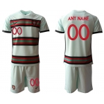 Men 2021 European Cup Portugal away grey customized Soccer Jersey1