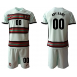 Men 2021 European Cup Portugal away grey customized Soccer Jersey