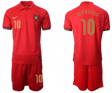 Men 2021 European Cup Portugal home red 10 Soccer Jersey