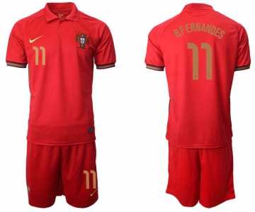 Men 2021 European Cup Portugal home red 11 Soccer Jersey
