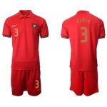 Men 2021 European Cup Portugal home red 3 Soccer Jersey