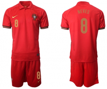 Men 2021 European Cup Portugal home red 8 Soccer Jersey