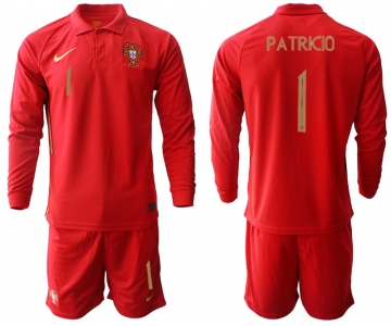 Men 2021 European Cup Portugal home red Long sleeve 1 Soccer Jersey1