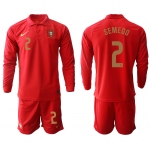 Men 2021 European Cup Portugal home red Long sleeve 2 Soccer Jersey