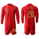 Men 2021 European Cup Portugal home red Long sleeve 20 Soccer Jersey