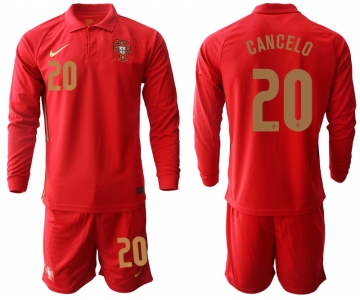 Men 2021 European Cup Portugal home red Long sleeve 20 Soccer Jersey