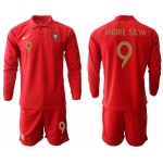 Men 2021 European Cup Portugal home red Long sleeve 9 Soccer Jersey