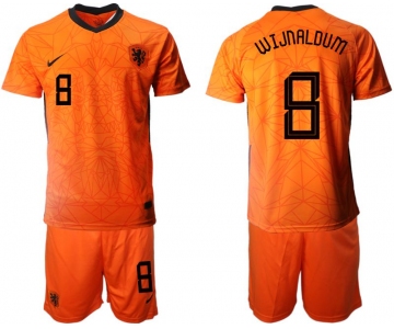 Men 2020-2021 European Cup Netherlands home orange 8 Nike Soccer Jersey