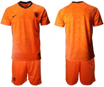 Men 2020-2021 European Cup Netherlands home orange blank Nike Soccer Jersey