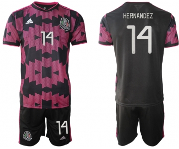 Men 2020-2021 Season National team Mexico home black 14 Soccer Jersey1