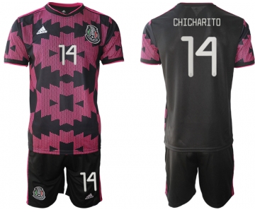 Men 2020-2021 Season National team Mexico home black 14 Soccer Jersey