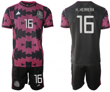 Men 2020-2021 Season National team Mexico home black 16 Soccer Jersey