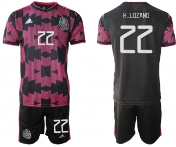 Men 2020-2021 Season National team Mexico home black 22 Soccer Jersey