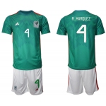 Men's Mexico #4 Márquez Green Home Soccer Jersey Suit