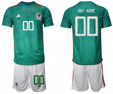 Men's Mexico Custom Green Home Soccer Jersey Suit