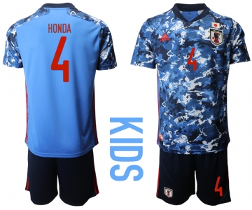 Youth 2020-2021 Season National team Japan home blue 4 Soccer Jersey