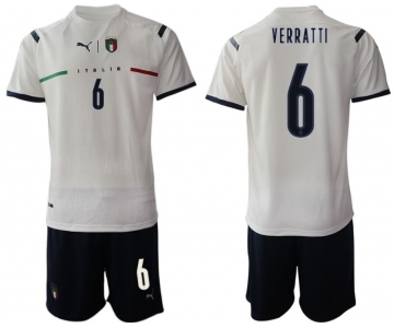 Men 2020-2021 European Cup Italy away white 6 Soccer Jersey